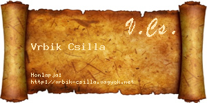 Vrbik Csilla névjegykártya